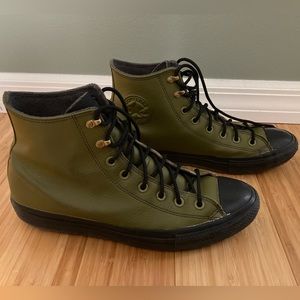 Converse, Chuck Taylor, High Tops, Sneakers, Leather, Green, Men’s 10.5